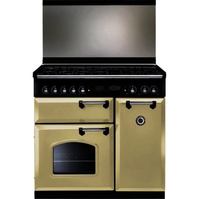 Rangemaster Classic 90 Dual Fuel with FSD - 94590 Lidded Range Cooker in Cream with Chrome Trim Rangemaster Classic 90 Dual Fuel with FSD - 94590 Lidded Range Cooker in Cream with Chrome Trim